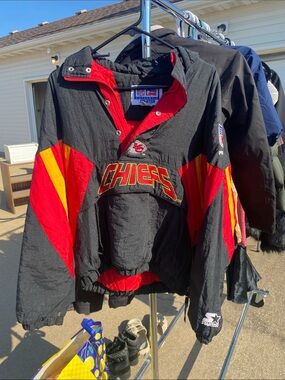 VTG 90s Kansas City Chiefs STARTER Pro Line Pullover Jacket - Large